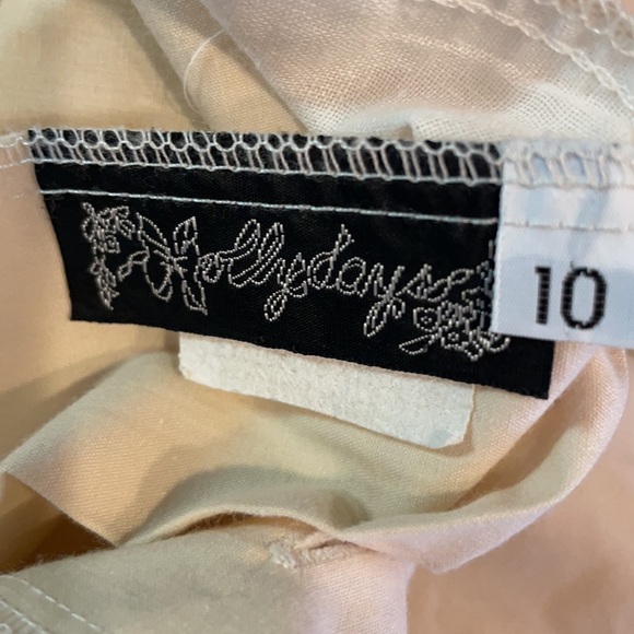 Vintage boutique blouse lace shirt prairie top cream girls size 10 - Picture 12 of 13